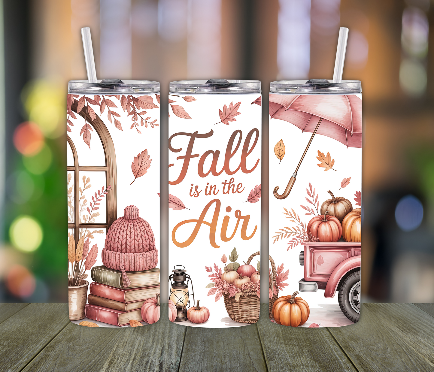 Fall is in the Air- Autumn Tumbler, Fall Lovers, Mom and Grandma Gift for Holiday Season