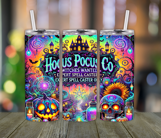 Spooky Halloween Hocus Pocus Tumbler- Halloween Fall Season, Witch Lovers Cup