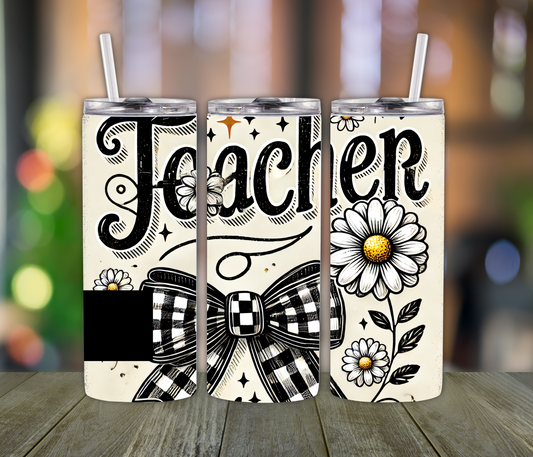 Back To School Teacher Floral Tumbler- For a Favorite Teacher