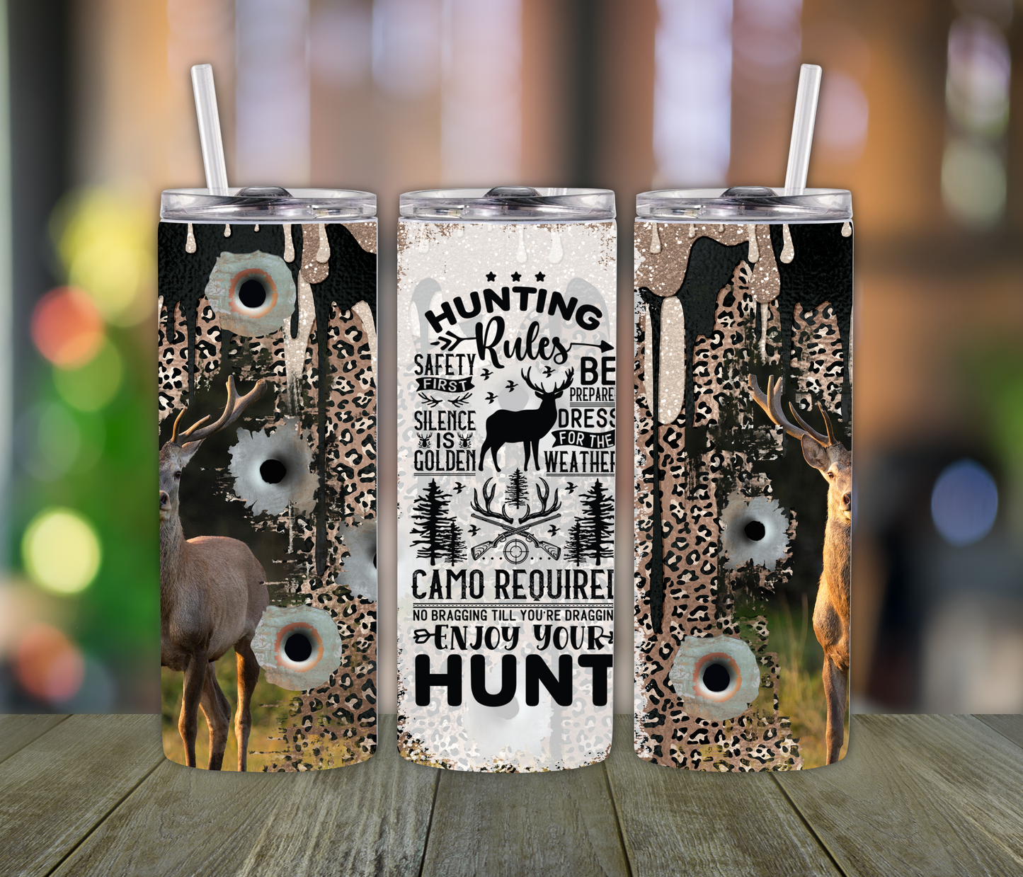 Hunting Rules Deer Shot Tumbler- Country Outdoors Lovers gift