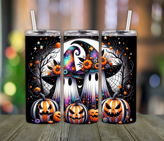 Spooky  Ghost and Pumpkin Halloween Tumbler