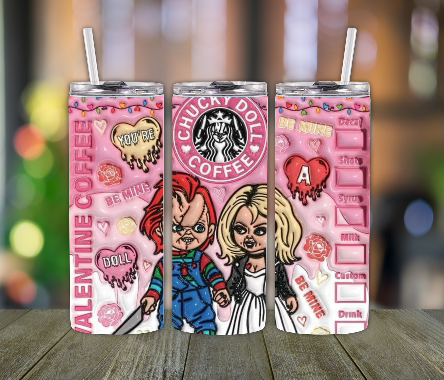 Bride of Chucky Halloween Valentines Day Tumbler