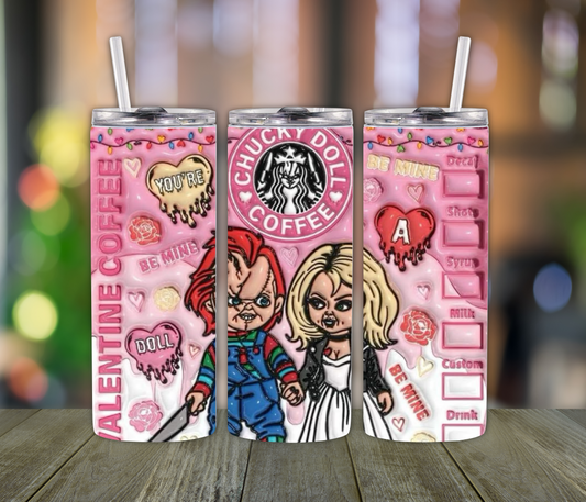 Bride of Chucky Halloween Valentines Day Tumbler