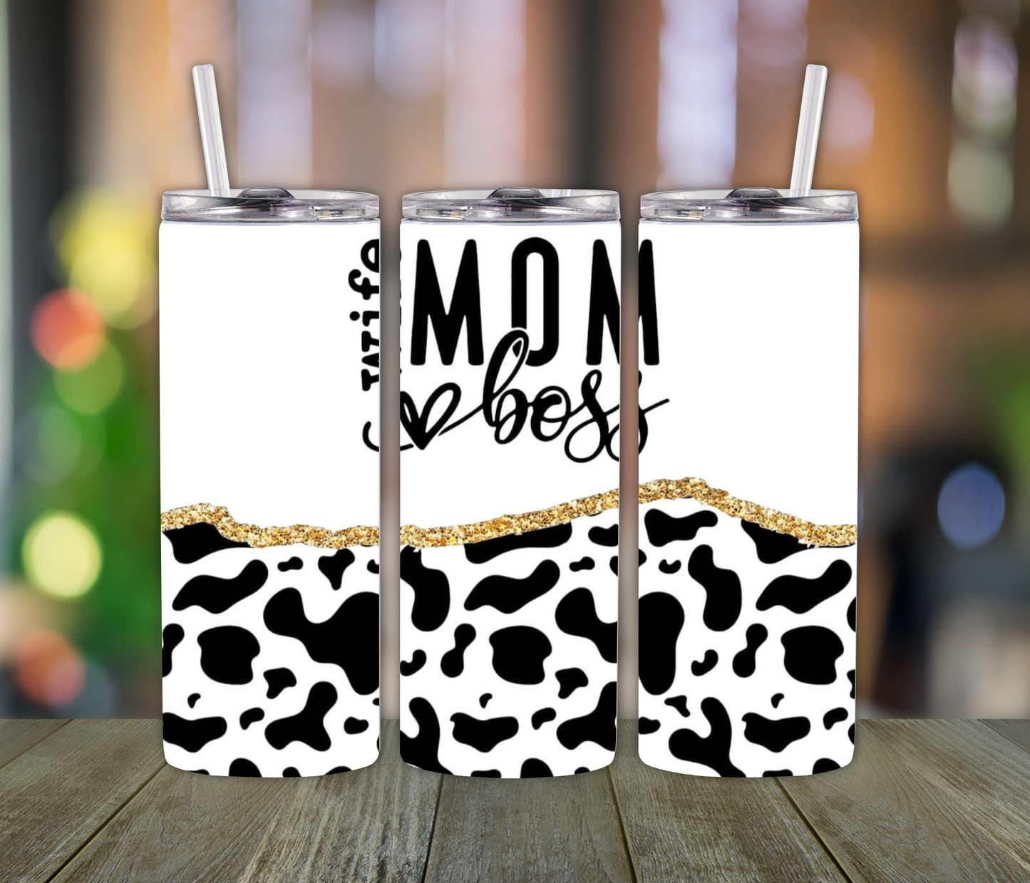 Wife, Mom Boss Cow Print Country Tumbler