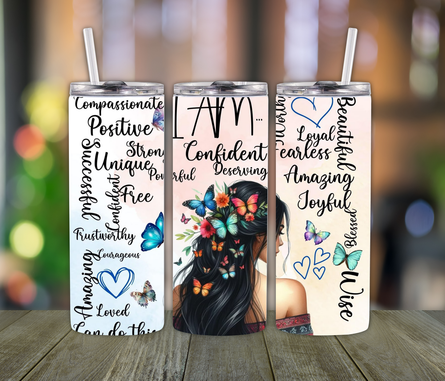 Confidence and Positivity Burnette Motivational Tumbler