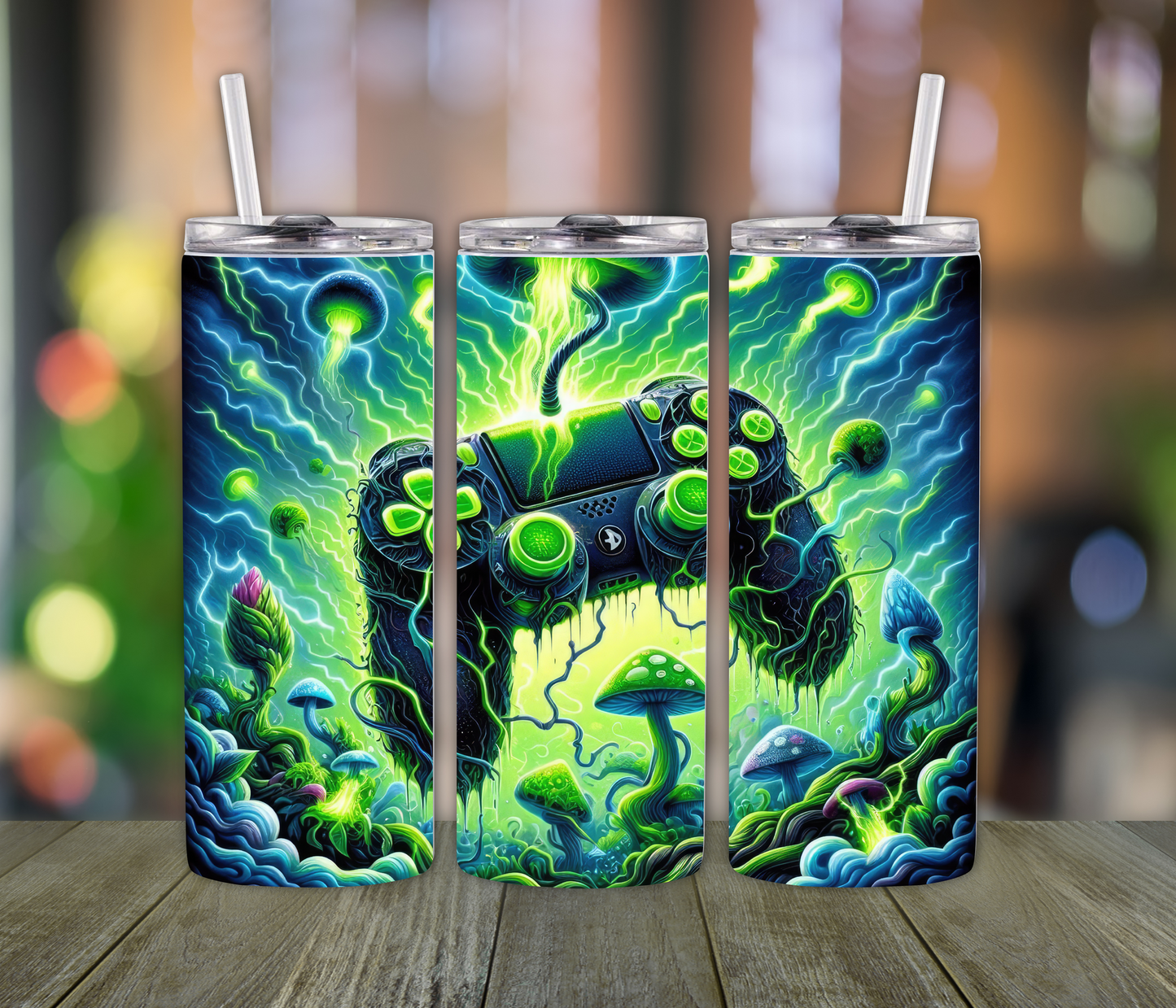 Green Gaming Controller Tumbler