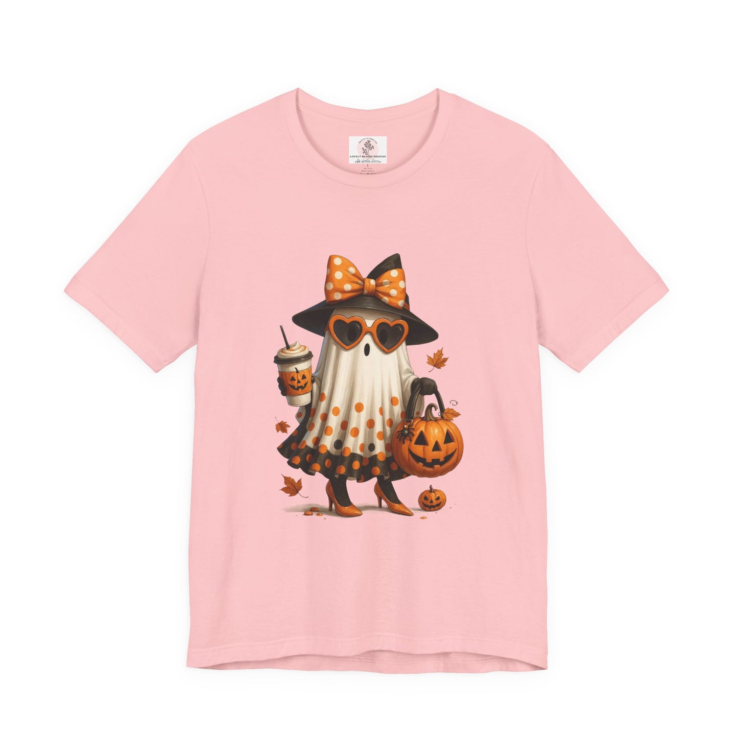 Halloween Coffee Ghost Tee, Sassy Ghost Shirt, Unisex Halloween T-Shirt, Pumpkin Tee, Cute Spooky Season Apparel, Cute Halloween Gift