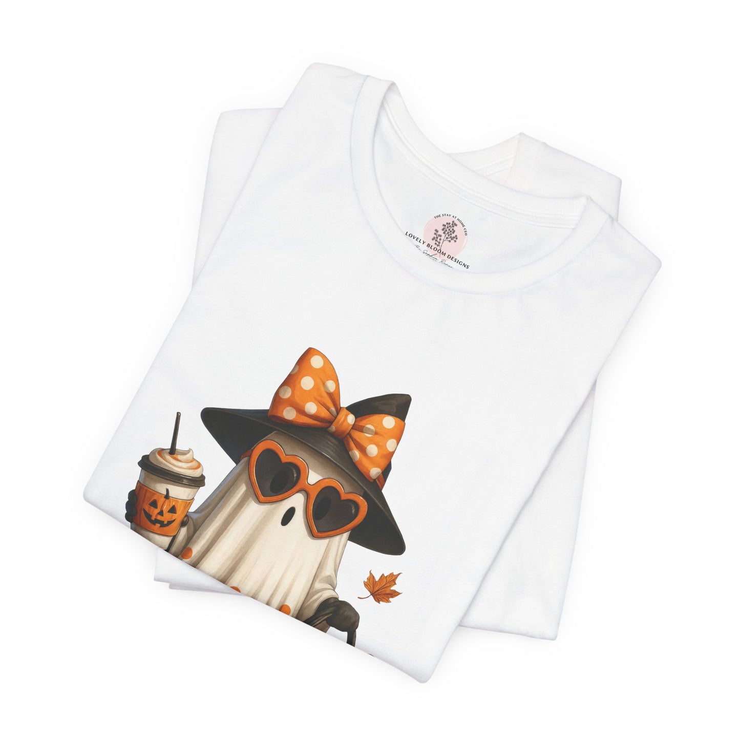 Halloween Coffee Ghost Tee, Sassy Ghost Shirt, Unisex Halloween T-Shirt, Pumpkin Tee, Cute Spooky Season Apparel, Cute Halloween Gift