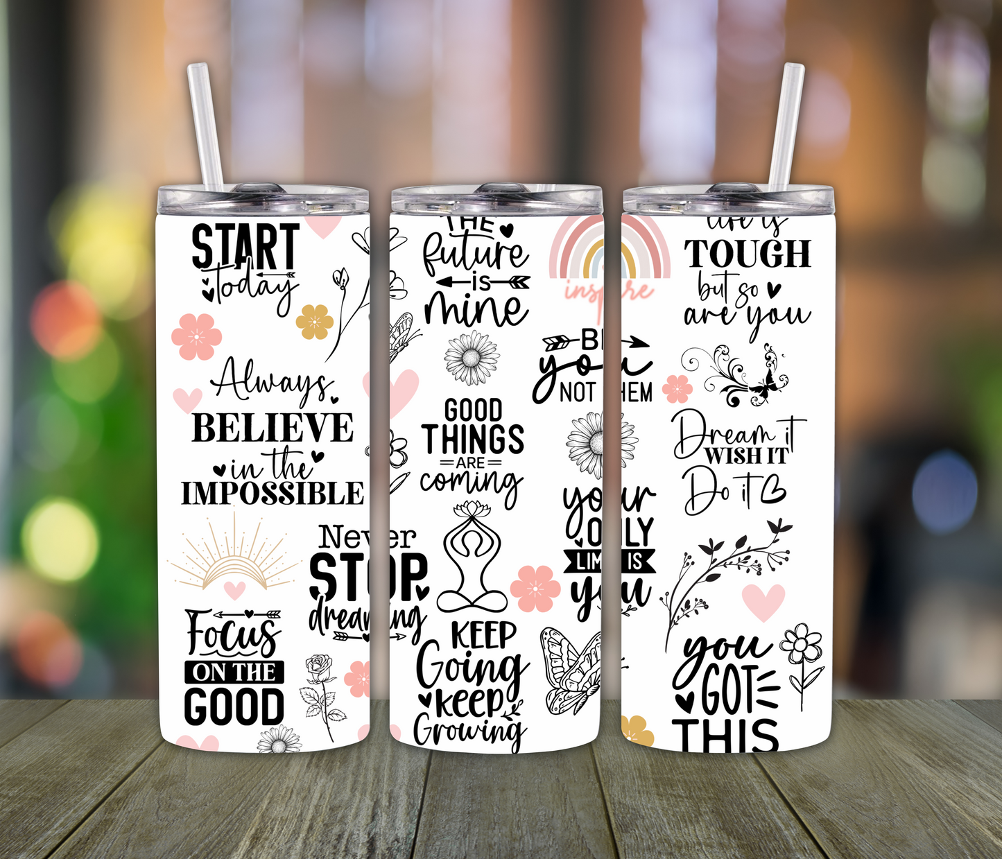 Focus on the Good Inspire Tumbler – 20oz Inspirational Cup for Girls, Teens & Women Who Need a Daily Boost