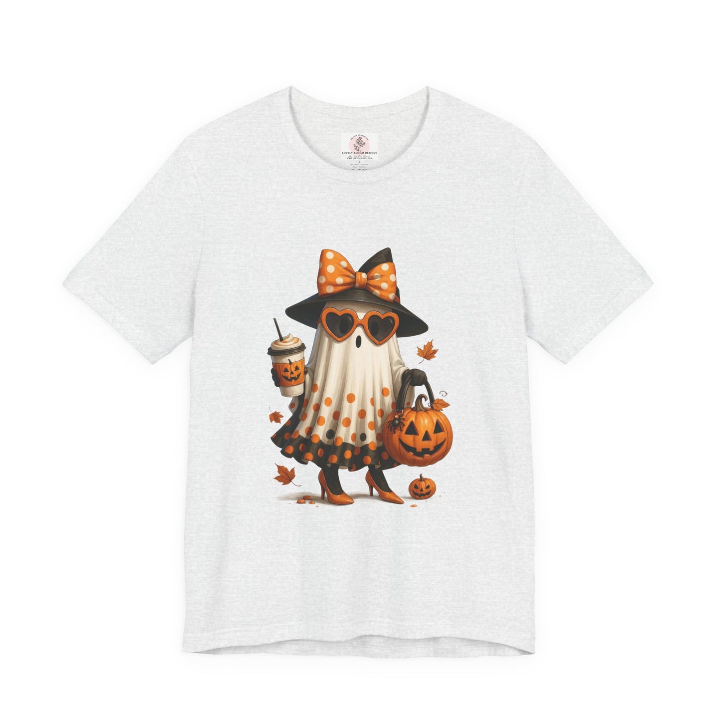 Halloween Coffee Ghost Tee, Sassy Ghost Shirt, Unisex Halloween T-Shirt, Pumpkin Tee, Cute Spooky Season Apparel, Cute Halloween Gift