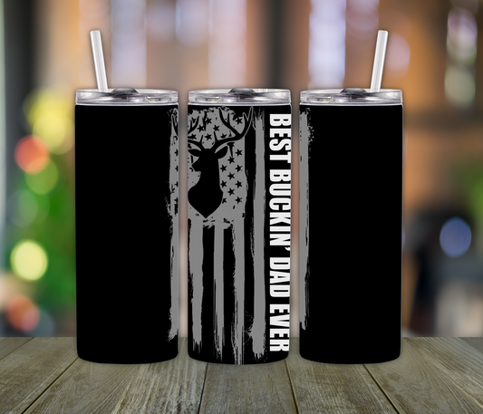 American Deer Dad Tumbler – 20oz Flag & Buck Hunting Cup | Dads, Hunters & Country Men