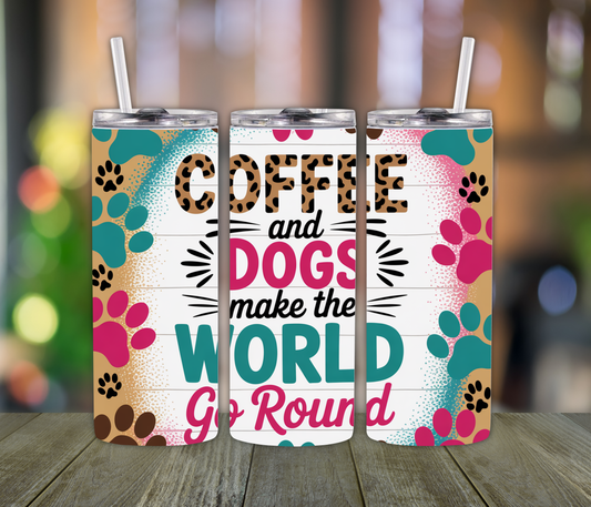 Coffee, Books & Dogs Tumbler – 20oz Gift Cup for Fur Mamas, Dog Moms & Cozy Pet Lovers