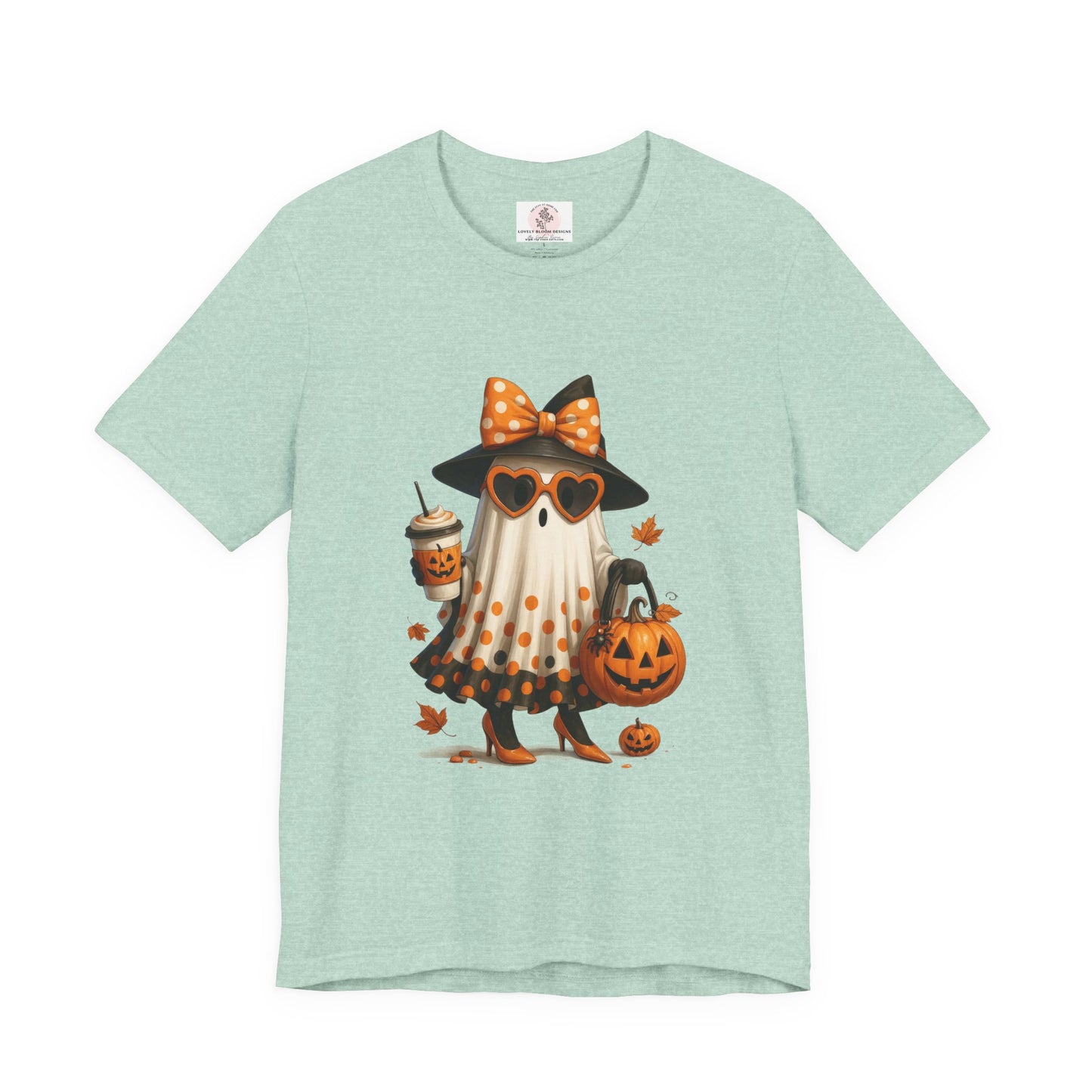 Halloween Coffee Ghost Tee, Sassy Ghost Shirt, Unisex Halloween T-Shirt, Pumpkin Tee, Cute Spooky Season Apparel, Cute Halloween Gift