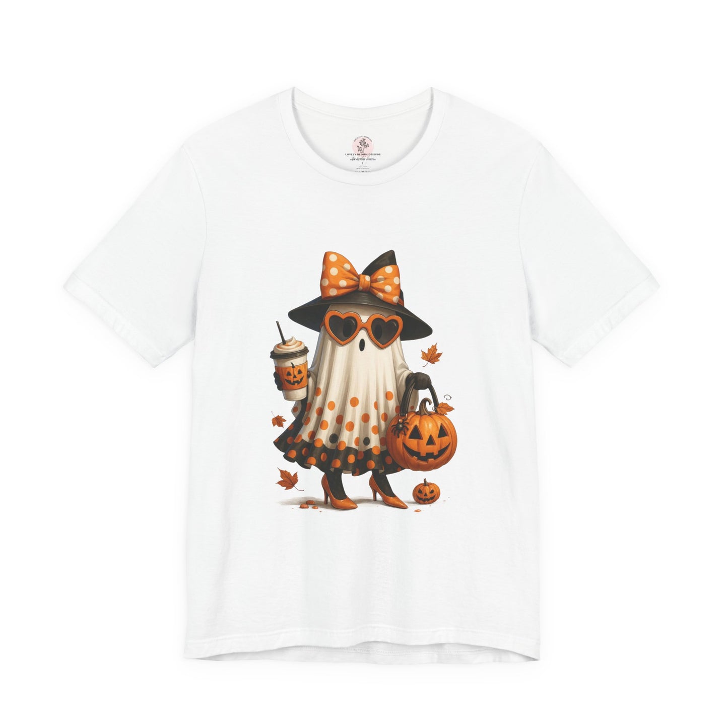 Halloween Coffee Ghost Tee, Sassy Ghost Shirt, Unisex Halloween T-Shirt, Pumpkin Tee, Cute Spooky Season Apparel, Cute Halloween Gift